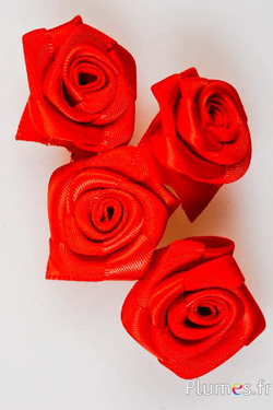 Fleurs en Satin - diam. 2 cm - rouge